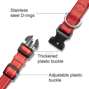 <span class=keywords><strong>Collar</strong></span> Clásico Personalizado para Perro con Diseño Reflectante, Decoración con Cintas de Patrón Sólido, Material de Neopreno y Nailon Súper Cómodo - Product Image 4