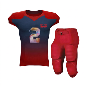 Conjunto de Jersey de Fútbol Americano INDEX para Hombre, Cuello en V, Manga Corta, Sublimado, Absorbente de Humedad, Ajustado, Poliéster, Color Rojo Degradado - Product Image 1