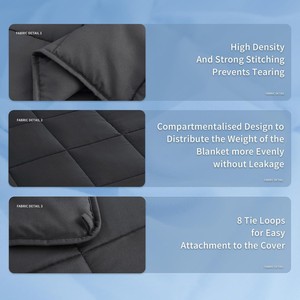 <b>Weighted</b> <b>Blanket</b> Solid Color Quilted Microfiber Fabric Therapy Home Use Four Seasons Machine Washable Gray - Product Image 3