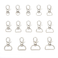 Crochets à fermoir pivotant, crochets pour porte-clés, anneaux en D, crochets à clip pour la fabrication de porte-clés