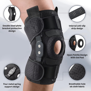 Rodillera de alta calidad con bisagras de aluminio extraíbles, soporte para rodilla, perfecta para el menisco. - Product Image 4