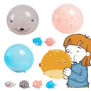 Juguetes Inflables de Animales Marinos, Regalo para Niños, Pelota Inflable de Animal Marino, Globo Blando de TPR, Juguete Antiestrés para Niños - Product Image 1