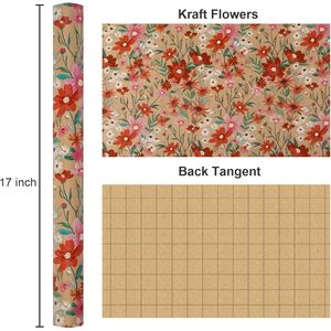 Kraft Daisy Flowers Wrapping <b>Paper</b> 17in x 32.8ft Gift <b>Wrap</b> For Baby Shower Birthday Valentine's Day Wedding - Product Image 5