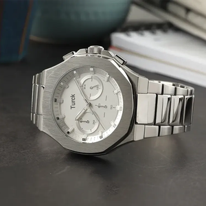 Montre <span class=keywords><strong>Chronographe</strong></span> Sportive de Luxe pour Homme Turck HB1514087, Bracelet en Acier Inoxydable, Quartz, Cristal, Aiguilles, Étanche 50m, Vente en Gros - Product Image 2