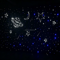 Toile de fond LED RGB en tissu étoilé scintillant, rideau d'étoiles ignifuge, taille personnalisée, draperie scintillante pour scène, mariage, événement, DJ, bar