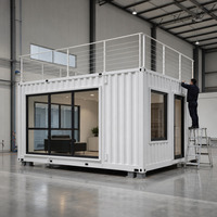 Maison mobile préfabriquée écologique, maison modulaire en conteneur, villa miniature pré-assemblée avec structure en acier, cabane portable