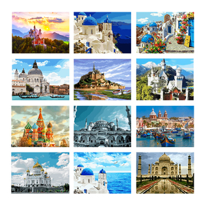 <span class=keywords><strong>Pintura</strong></span> de paisaje por número, pinturas para adultos por números, <span class=keywords><strong>pintura</strong></span> a mano, lienzo al óleo, arte de pared, conjunto completo, decoración del hogar - Product Image 1