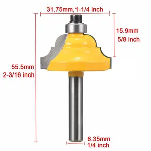 Roman Ogee Bộ Định Tuyến Viền Kép Bit Chế Biến Gỗ Công Cụ Cắt Mộng 1/4 Shank