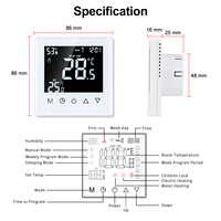 Thermostat intelligent WiFi / Zigbee, écran tactile LCD en verre trempé 2.5D, contrôleur de température programmable, contrôle par application, avec capteur