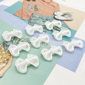 Iridescent Porcelain White Bow Resin <b>Beads</b> For Mobile Phone Decoration Fall 2023 Chaozhou Origin - Product Image 1