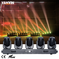 Projecteur à tête mobile 5 têtes 80W avec fonction de balayage, lumière d'ambiance RGB Halo, activé par le son, éclairage DJ disco pour piste de danse et club