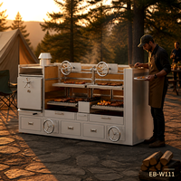 Grill argentin Santa Maria Combi en acier inoxydable pour hôtels et restaurants