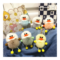 Porte-clés en peluche canard mignon en promotion, pendentif de sac d'école pour enfants, porte-clés animal de dessin animé 3D