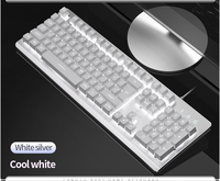 Keyboard gaming berkabel K002 desain anti tumpah portabel papan saklar membran lampu latar pelangi keyboard cahaya campur