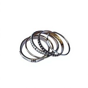 Ensemble de bracelets vintage en argent tibétain, motifs géométriques, bracelets en alliage pour femmes, bijoux de mode plaqués argent antique pour femme - Product Image 2