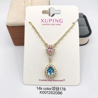 Collier pendentif à chaîne à maillons en alliage de cuivre plaqué or avec CZ synthétique, nouveau design, pour femmes, vente en gros de bijoux XUPING