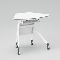 Bureau de travail moderne pliable et réglable, table mobile pliante pour salle de formation et de réunion avec plateau rabattable pour ordinateur portable