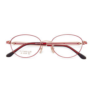 Montures de lunettes ovales pour femmes en titane pur 6326, légères, monture complète, verres en résine, origine Danyang - Product Image 1
