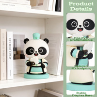 Figurine de panda en PVC personnalisée, style chinois traditionnel, Zhuge Liang, objet de collection, décoration de bureau, cadeau pour la remise des diplômes, Thanksgiving - Non toxique