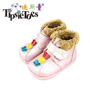 TipsieToes Manufacturer Stock Low Price <strong>Real</strong> Leather Super Soft Stylish Western Flat Fur Boots for <strong>Little</strong> Boy Girl Kids Teenager - Product Image 4