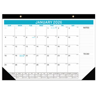 Calendrier de bureau Myway 2026, grand calendrier de bureau mensuel pour la planification et l'organisation, calendrier mural de bureau de 18 mois, planificateur de table