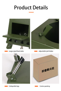 Vente en gros Poêle à <span class=keywords><strong>bois</strong></span> portable pliable en acier pour l'extérieur sans fumée - Product Image 5