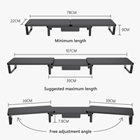Support de moniteur réglable à trois modules de qualité supérieure support de moniteur en bois support de rehausseur de bureau ergonomique avec un design élégant