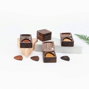 Custom Insulated Round Wooden Guitar Pick Holder <b>Box</b>-Storage Organizer for Guitarist <b>Gift</b> Personalized Guitar Picks Case - Product Image 3