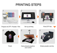 Imprimante DTF A3 noire à double tête, machine d'impression DTF, imprimante de logo personnalisé pour vêtements DIY, imprimante DTF A3 avec presse à chaud