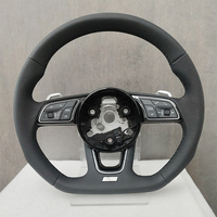 Volant de voiture en cuir noir à fond plat personnalisé pour Audi A4 A5 A3 B8 B9 Q3 Q5