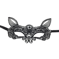 Masque de bal masqué vénitien sexy en dentelle noire pour femme, accessoire pour les yeux, costume de fête d'Halloween, accessoire de déguisement, fabriqué en métal et PVC, pour bal de promo