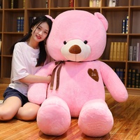 Coeur brun saint valentin ruban ours en peluche peluche jouet je t'aime ours en peluche poupée personnalisé énorme ours en peluche géant oreiller