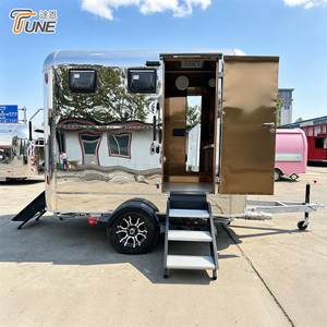Unité de <span class=keywords><strong>douche</strong></span> double station prête pour attelage de remorque, triple compartiment, finition brillante, grand réservoir d'évacuation, toilettes mobiles sur remorque - Product Image 1