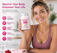 Kapsul Mineral Chelated OEM Women Magnesium Complex 20in1 D3 K2 Methylated B Complex 240 Pil Imunitas Alami Tulang Otot