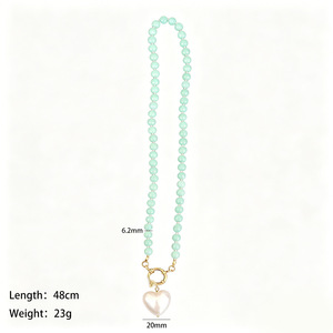 Collier artisanal en acier inoxydable 316L avec perles pastorales et breloque papillon cœur en perle d'imitation baroque pour femme - Product Image 5