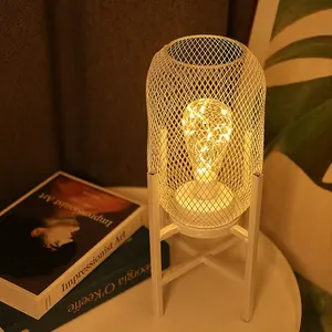 Modern Industrial Design Best Seller LED Table Lamps Handmade Iron for Indoor Bedroom Creative Night Lights for Christmas