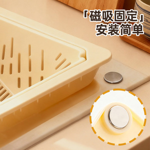 Panier égouttoir d'angle pour cuisine en ABS, anti-poussière, avec design de drainage - Product Image 4