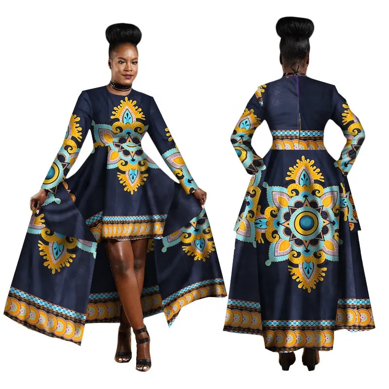 מאני אפריקאי שמלות לנשים דאשיקי שעוות הדפסת ארוך שמלת לנקבה אפריקה בגדים