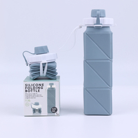 Bouteille d'eau pliable en silicone personnalisée pour enfants, étudiants et adultes avec couvercle en silicone pour les voyages en plein air, le camping, la salle de sport, les cadeaux de rentrée scolaire
