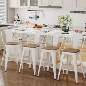 Taburete de Bar de aluminio reclinable duradero y moderno, resistente a la intemperie para uso en interiores/exteriores, Bar en casa, isla de cocina, escuela - Product Image 4