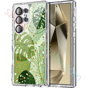 Étui <span class=keywords><strong>de</strong></span> téléphone robuste à trois couches avec design en feuille d'or pour S24 S25 Ultra S26 Ultra, protection 3 en 1 à 360 degrés, fundas - Product Image 3