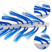 Brosse tubulaire à filaments synthétiques, brosse cylindrique à touffes éventailées décalées, noyau en plastique, pour le nettoyage intérieur des tuyaux, taille personnalisée
