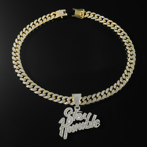 Hot Selling New <b>Light</b> Luxury Hiphop Style Gold Silver Plated Chain Men's <b>Letter</b> Alloy Pendant Necklace Fashion Jewelry Wholesale - Product Image 4