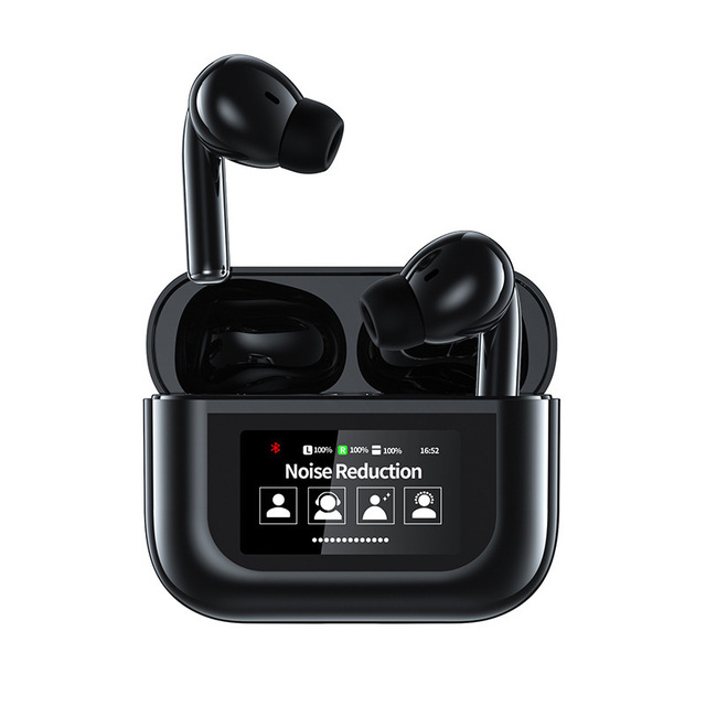 Wireless TWS Earbuds Full Color LCD Touch Screen Active Noise Cancellation Stereo Sound Battery Life <3 Hours