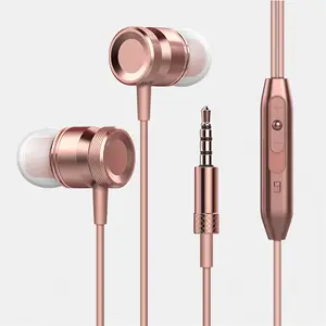 Top selling metal In-Ear Headphone with Mic Volume Control Headset 3.5 mm jack earphone