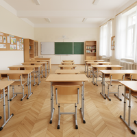 Table et chaise d'école secondaire en bois pour la Roumanie, mobilier de classe, ensemble bureau et chaise pour étudiants