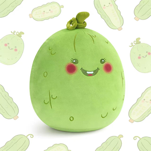 Nouvelle conception créative originale, peluche ronde verte en forme de cornichon, adorable jouet en peluche souple en forme de concombre, cadeaux pour enfants - Product Image 1