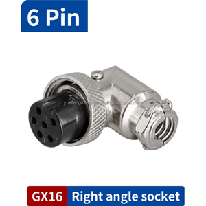 Conector Circular GX16 de 2/3/4/5/6/7/8/9/10 pines macho y hembra de 6 pines conector de Panel de cable de enchufe de ángulo recto de aviación - Product Image 2
