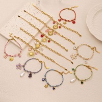 Nouveaux Bracelets Statement en Acier Inoxydable Plaqué Or 18K pour l'Été avec Pendentif Tendance Étoile de Mer et Cœur, Série Océan