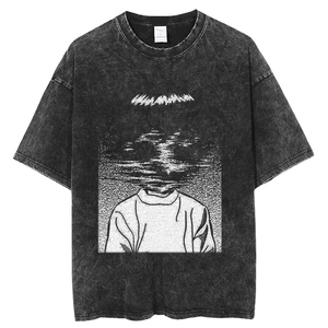 Camiseta de Manga Corta para Hombre, Estilo Retro, Desgastada, con Estampado de Dibujos Animados de <span class=keywords><strong>Tomie</strong></span> <span class=keywords><strong>Junji</strong></span> <span class=keywords><strong>Ito</strong></span>, Moderna, Hip Hop, Transpirable, 100% Algodón, Holgada - Product Image 6